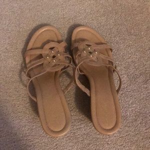 Cole haan size 9.5 wedge tan sandals
